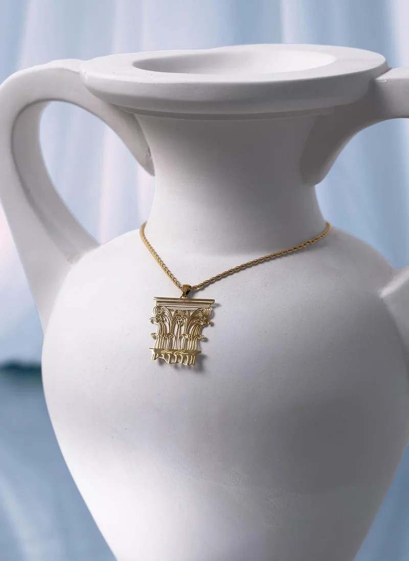 Lichi  Golden necklace with antique pendant for Women | Best Price UAE