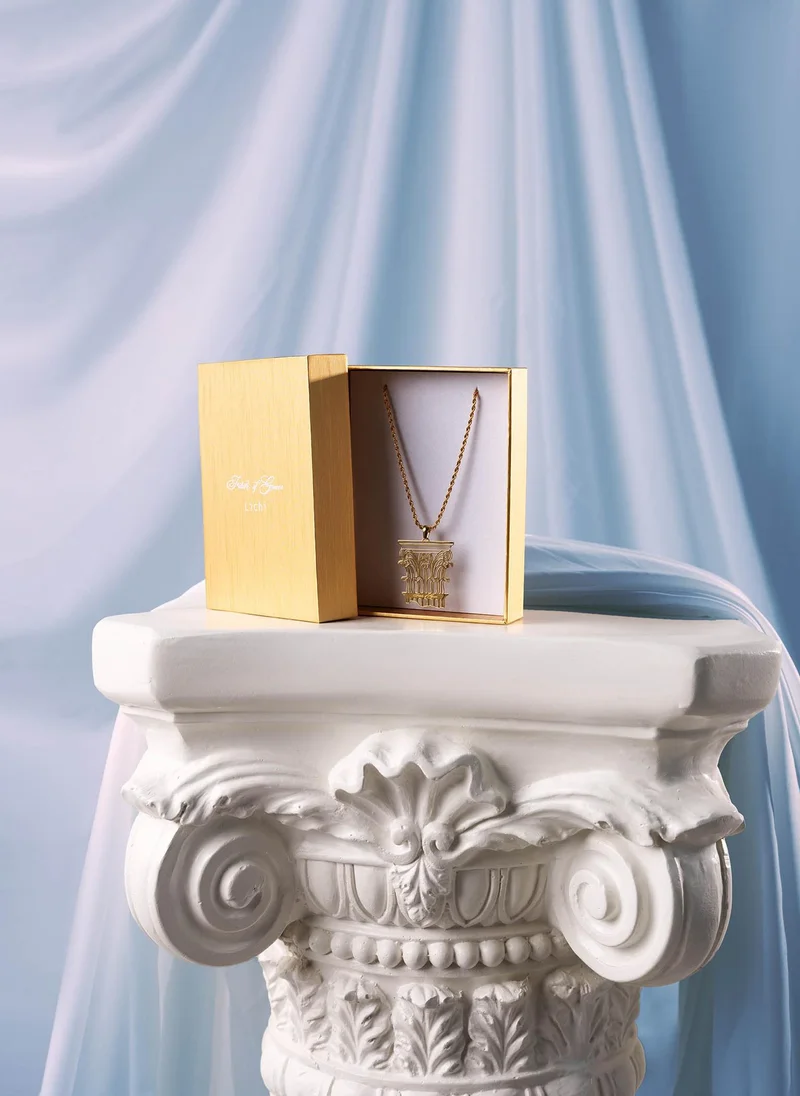 Lichi  Golden necklace with antique pendant for Women | Best Price UAE