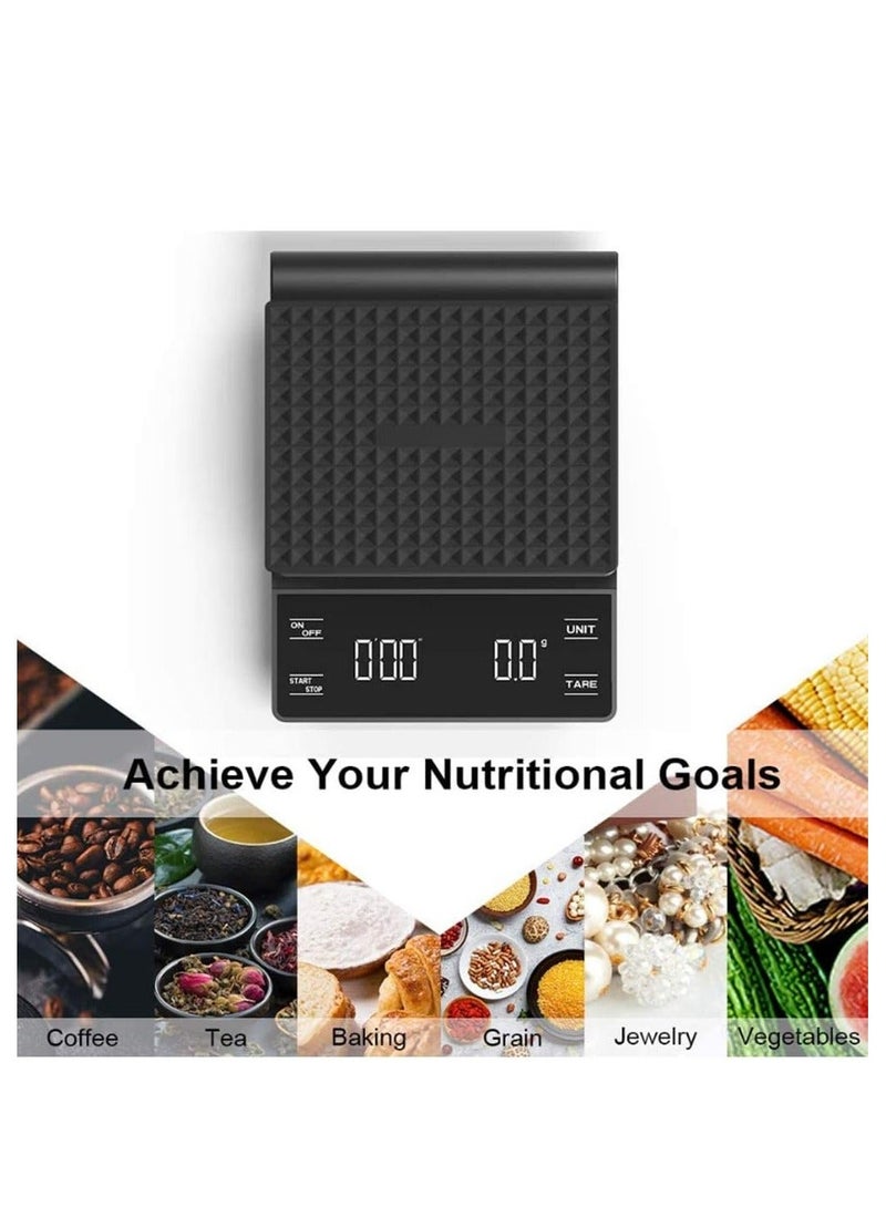 HOMESTAR Digital Coffee Scale with Timer,Kitchen With Led Display For Cooking Baking Weight Up To 3000G 0.1G Steps - Image 4