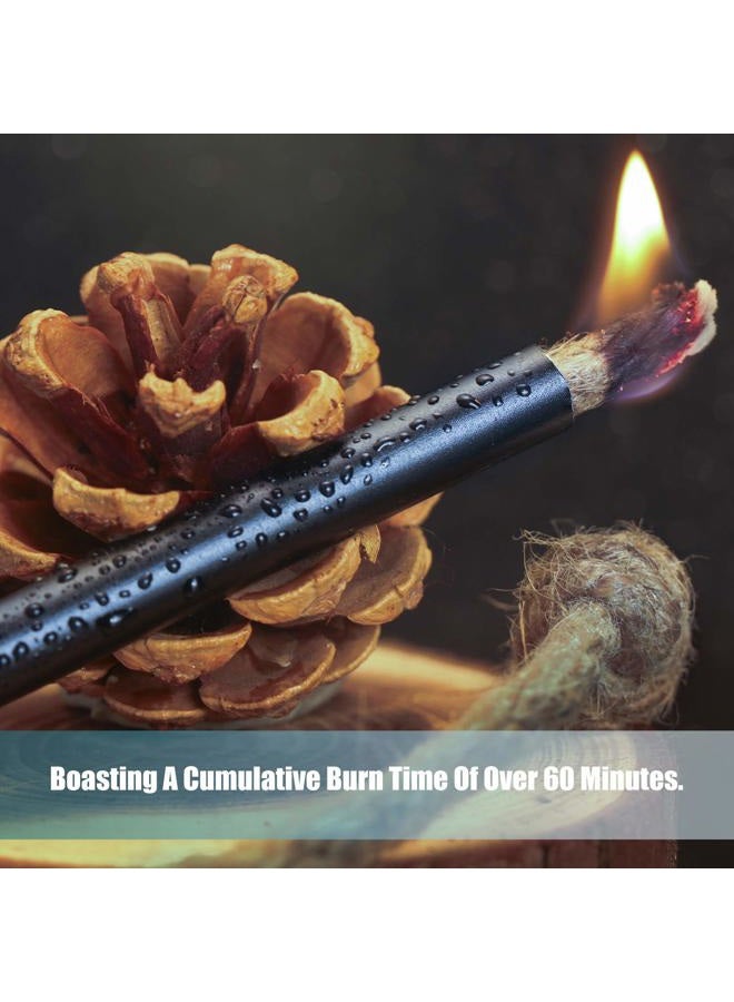 BBTO 6 Pieces Jute Tinder Tube Waterproof Wax Wick Fire Starter Accessory with Aluminum Sleeve for Outdoor Camping Hiking Trekking Supplies - Image 4