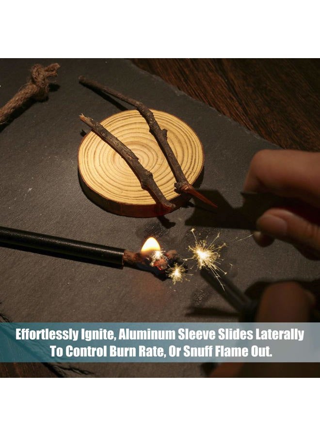 BBTO 6 Pieces Jute Tinder Tube Waterproof Wax Wick Fire Starter Accessory with Aluminum Sleeve for Outdoor Camping Hiking Trekking Supplies - Image 3