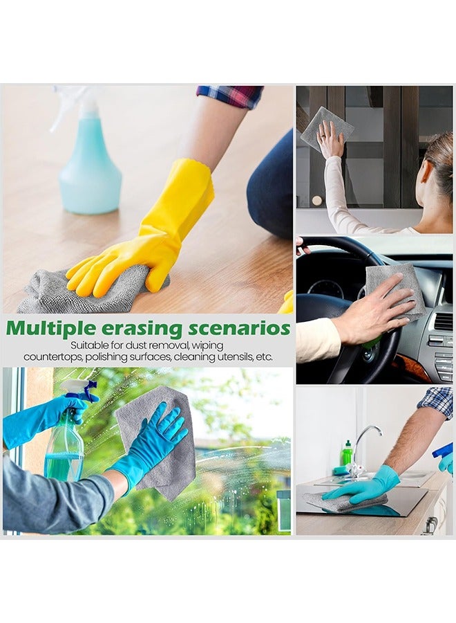 Disposable Dish Cloths, Microfiber Cleaning Cloth, Reusable Paper Towels, Wet Dry Cleaning Cloth, Kitchen Cleaning Rags, Window Cleaning Cloths Rag Cleaning Wipes for Car, 20 Sheets (grey) - Image 4