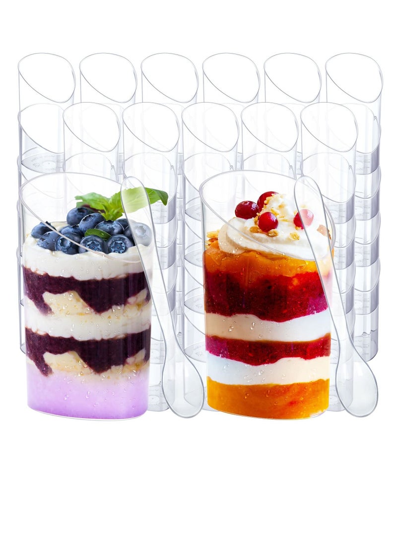 4 Oz Cups 50 Pack 3.5 Oz Mini Square Dessert Cups With Spoons,Plastic ...