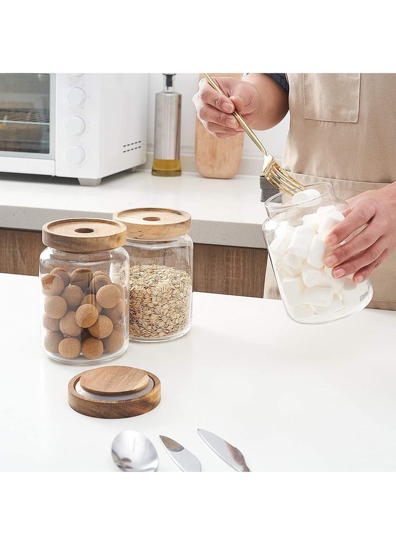 general 3 PCS Airtight Glass Storage Jar Borosilicate Glass Kitchen Canisters Glass Canister for Kitchen Pantry Organization Ideal for Coffee Nuts Cookie (500ml) - Image 4