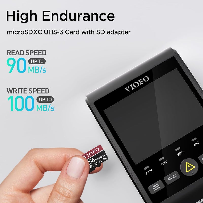 Viofo 256GB Industrial Grade microSD Card, U3 A2 V30 High Speed Memory Card with Adapter, Support Ultra HD 4K Video Recording - Image 2