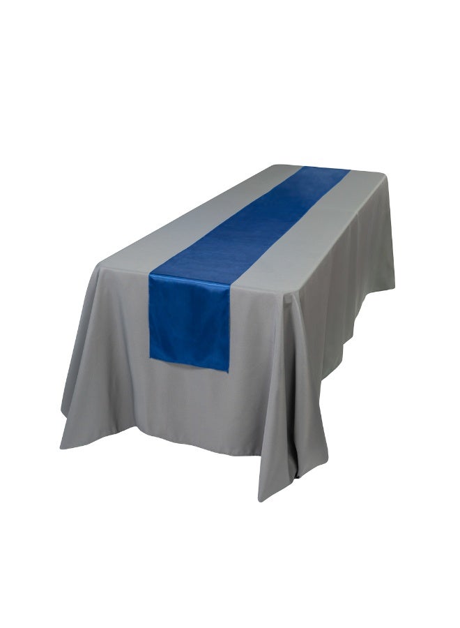 Restaurantware Table Tek 12 x 108 Inch Table Runners, 10 Satin Long Table Runners - Machine Washable, Decorative, Navy Blue Polyester Party Table Runners, For Weddings And Events, - Image 2