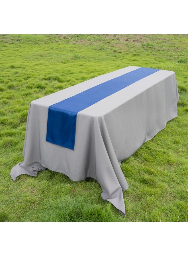 Restaurantware Table Tek 12 x 108 Inch Table Runners, 10 Satin Long Table Runners - Machine Washable, Decorative, Navy Blue Polyester Party Table Runners, For Weddings And Events, - Image 5