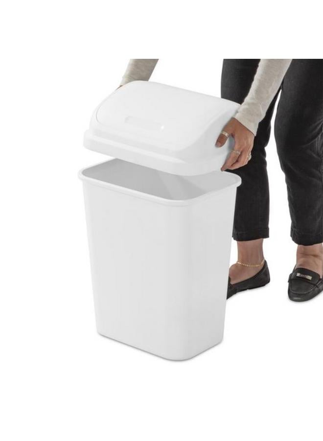 Sterilite Elegant and Modern Design BPA-Free Plastic SwingTop Wastebasket White 7.8 Gallon - Image 4