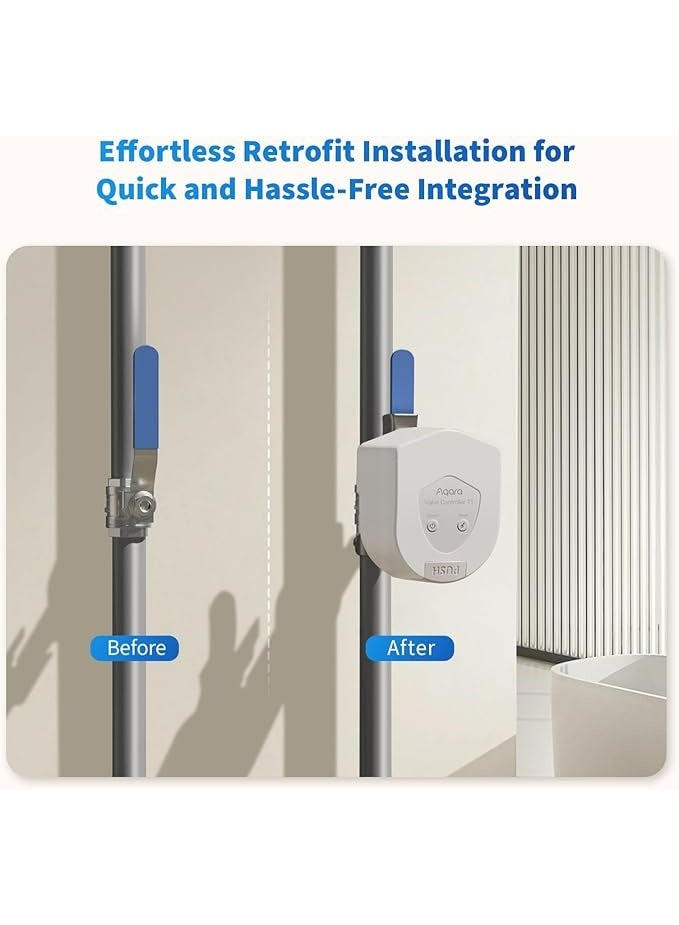 Aqara Smart Valve Controller T1 Matter over Bridge, Requires Aqara Zigbee 3.0 Hub, Combined with Water Leak Detectors for Home, Supports App Remote Control Shutoff, Supports HomeKit,Google - Image 5