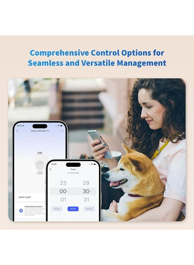 Aqara Smart Valve Controller T1 Matter over Bridge, Requires Aqara Zigbee 3.0 Hub, Combined with Water Leak Detectors for Home, Supports App Remote Control Shutoff, Supports HomeKit,Google - Image 4