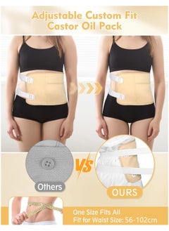 Ru syanl Castor Oil Pack Wrap 9pcs Reusable Organic Cotton Castor Oil Pack Kit for Shoulder Neck Waist Chest Knee and Feet Adjustable Compress Castor Oil Wrap Pads for Full-Body Relaxtion Anti-Oil Leak  - Image 3