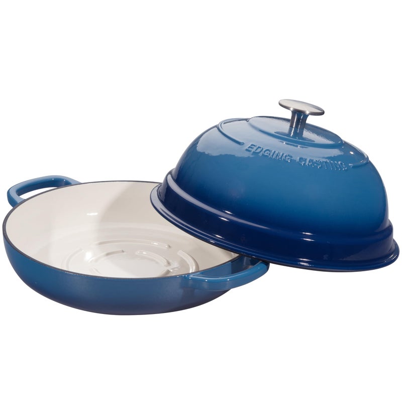 EDGING CASTING Enameled Cast Iron Dutch Oven Pot with Lid, Round Bread Oven for Homemade Sourdough Bread Baking, 6 Quart, Lake Blue - Image 5
