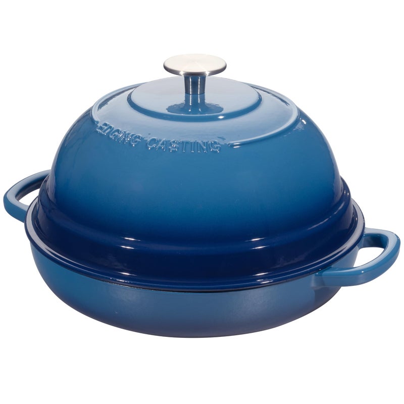 EDGING CASTING Enameled Cast Iron Dutch Oven Pot with Lid, Round Bread Oven for Homemade Sourdough Bread Baking, 6 Quart, Lake Blue - Image 2