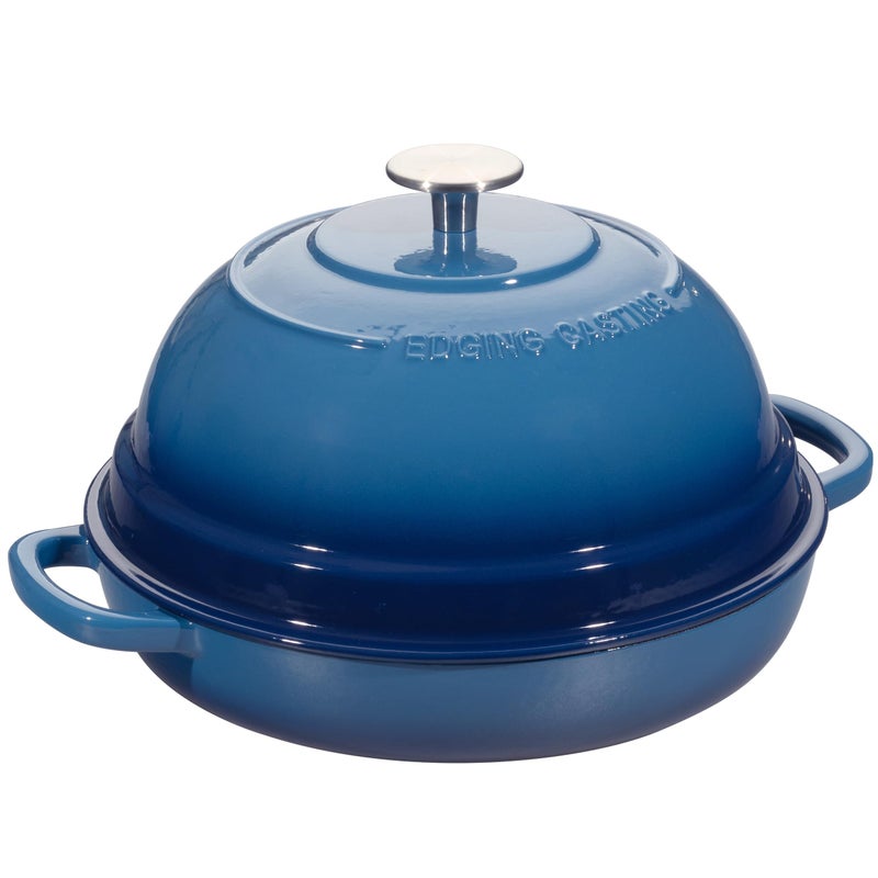 EDGING CASTING Enameled Cast Iron Dutch Oven Pot with Lid, Round Bread Oven for Homemade Sourdough Bread Baking, 6 Quart, Lake Blue - Image 4