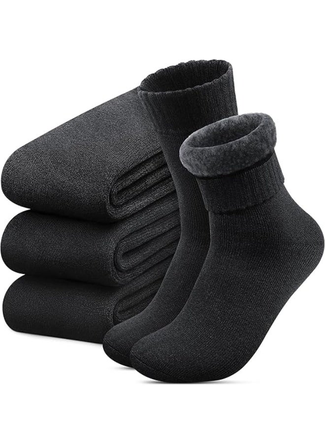 Thermal Socks For Men, Hiking Sock, Thick Winter Outdoors Warm Socks, Cozy Cushioned Moisture Wicking Socks (UAE/KSA, Alpha, One Size, Regular, Regular, 3, Black) - Image 1