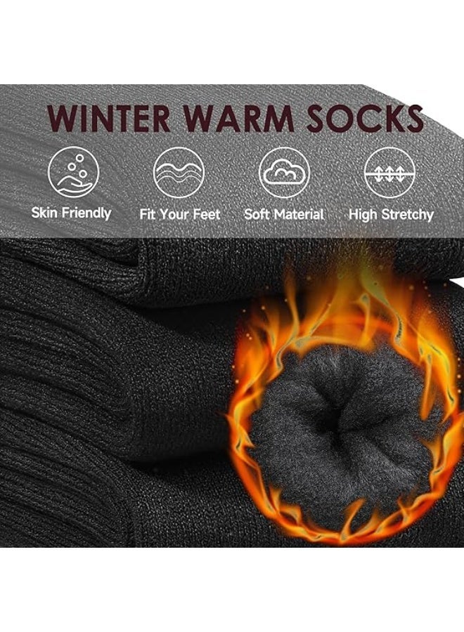 Thermal Socks For Men, Hiking Sock, Thick Winter Outdoors Warm Socks, Cozy Cushioned Moisture Wicking Socks (UAE/KSA, Alpha, One Size, Regular, Regular, 3, Black) - Image 2