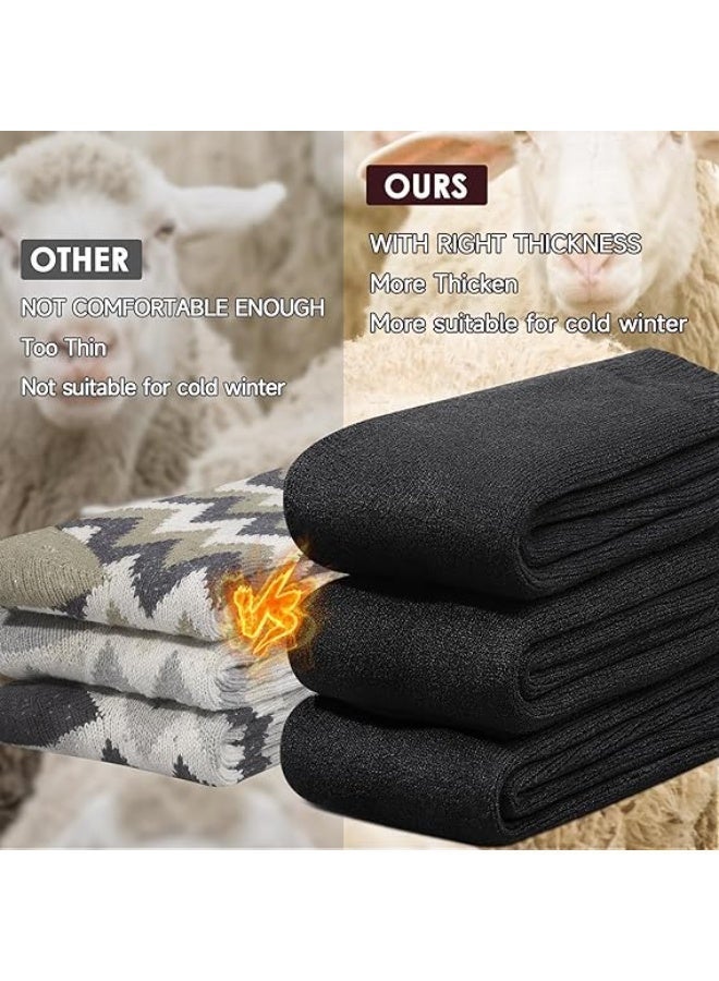 Thermal Socks For Men, Hiking Sock, Thick Winter Outdoors Warm Socks, Cozy Cushioned Moisture Wicking Socks (UAE/KSA, Alpha, One Size, Regular, Regular, 3, Black) - Image 4