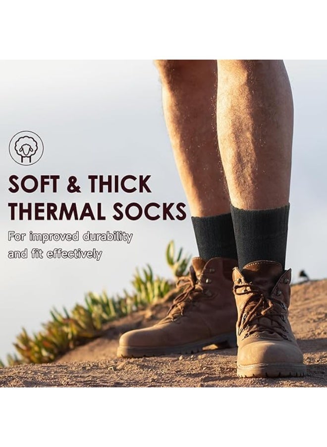Thermal Socks For Men, Hiking Sock, Thick Winter Outdoors Warm Socks, Cozy Cushioned Moisture Wicking Socks (UAE/KSA, Alpha, One Size, Regular, Regular, 3, Black) - Image 5