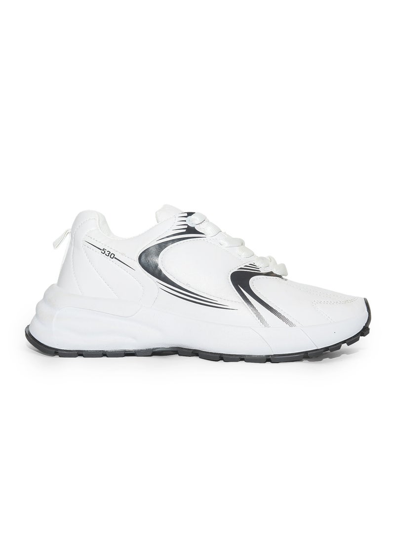 Desert Men's Fashion Leather Sneakers – Stylish Printed Design - Image 1