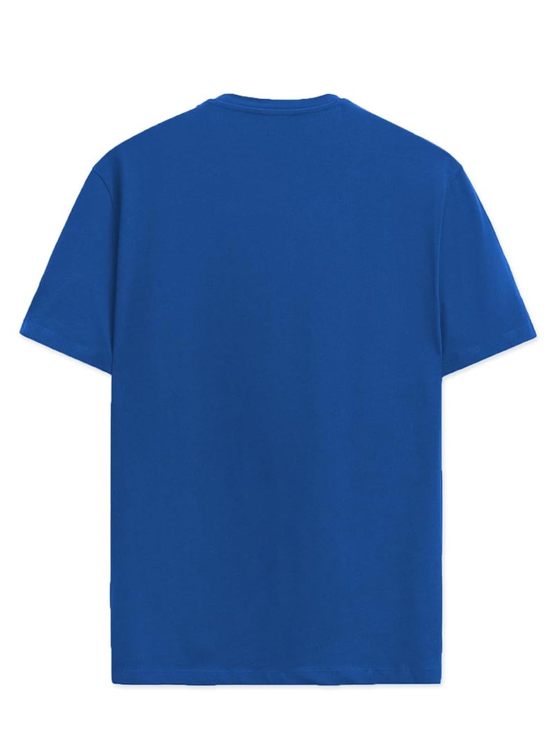 ADRO Men's Royal Blue Cotton Printed T-Shirt with Graphic Design - Image 2