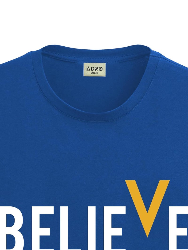 ADRO Men's Royal Blue Cotton Printed T-Shirt with Graphic Design - Image 5