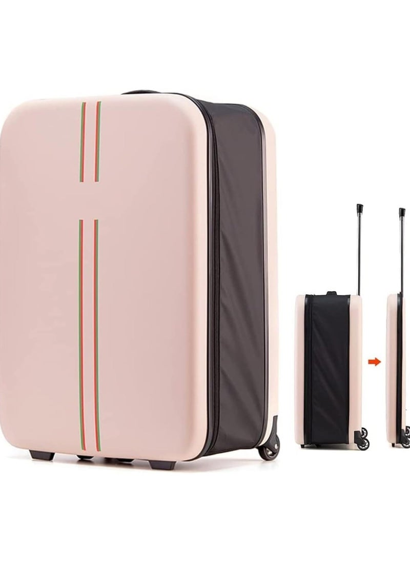 NNEWVANTE - Expandable Foldable Suitcase Lightweight Durable Hardside 4Wheel Travel Luggage Large Capacity Travel Bags for Girl and Women (24) (Pink) - Image 1