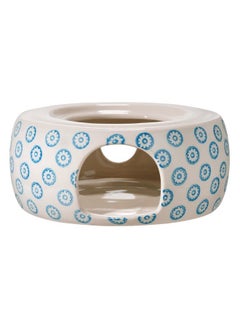Ceramic Teapot Warmer Emma Pot Holder Keeper Dia 7.75 H 2.5 Blue Stoneware
