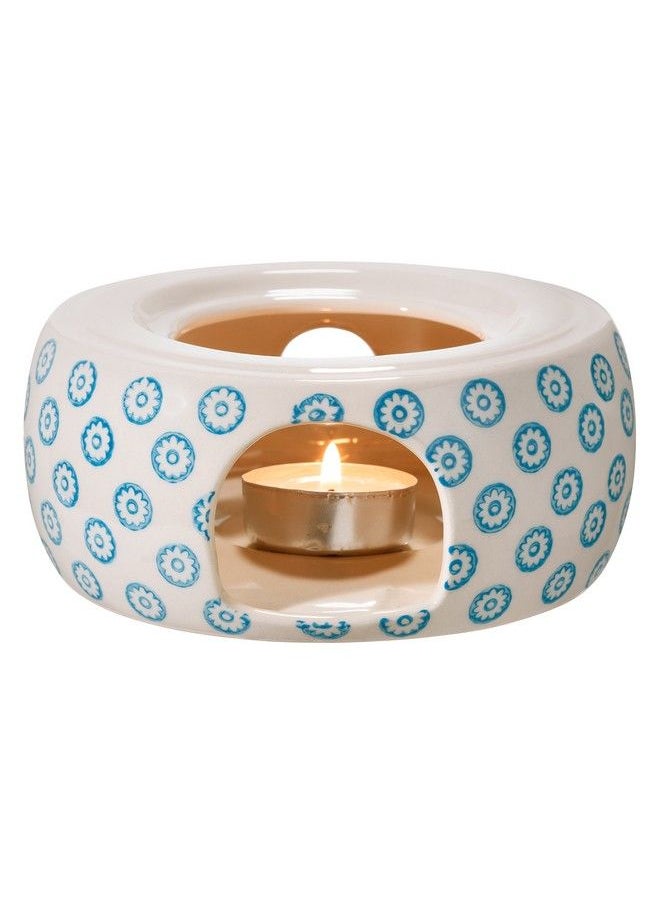 Bloomingville - Ceramic Teapot Warmer Emma Pot Holder Keeper Dia 7.75 H 2.5 Blue Stoneware - Image 1