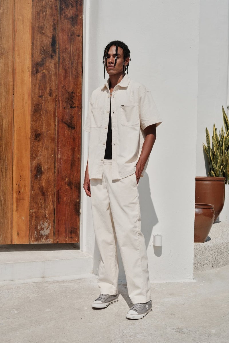 Bonkers Corner Off White Corduroy Pants for Men's - Image 3