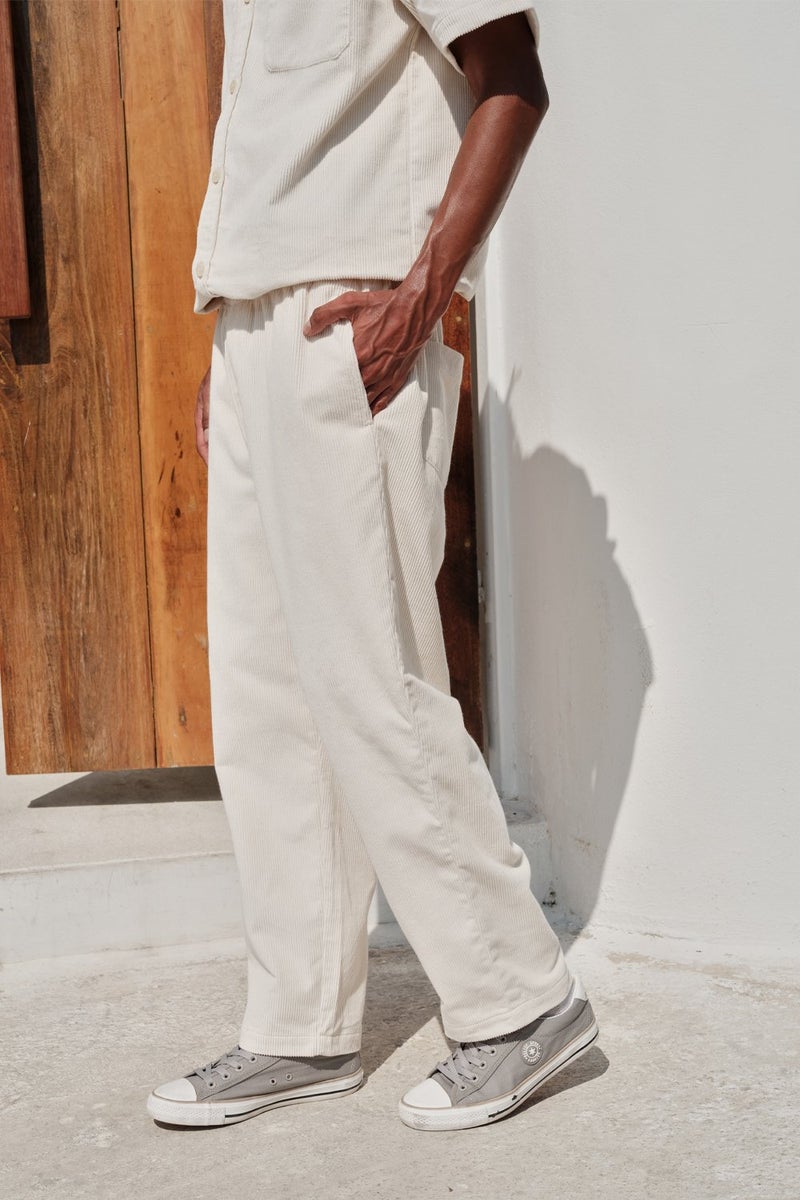 Bonkers Corner Off White Corduroy Pants for Men's - Image 1