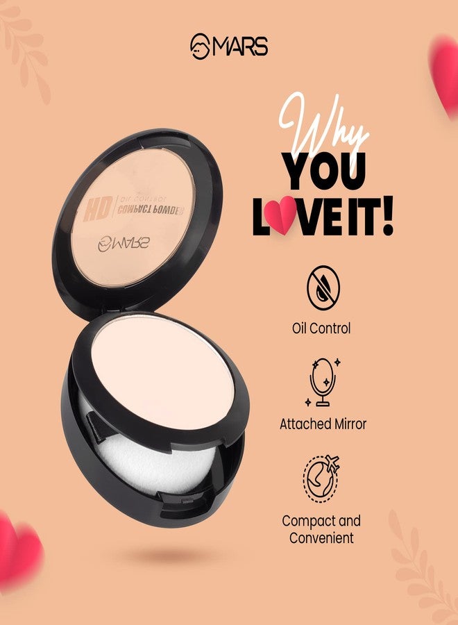 MARS HD Mattifying Compact Powder | Lightweight Formula with Oil Control | long Lasting Compact Powder (8g) (01-ICING) - Image 2