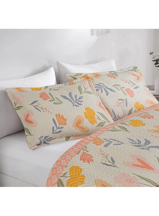 VAS COLLECTIONS Ultrasonic Bedcover Bedsheet Quilt Bedspread with 2 King Size Pillow Covers 90 x 100 inches Decorative Bed Cover King Size (White Hearts) - Image 4