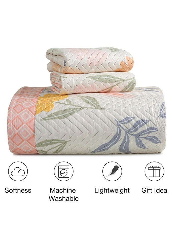 VAS COLLECTIONS Ultrasonic Bedcover Bedsheet Quilt Bedspread with 2 King Size Pillow Covers 90 x 100 inches Decorative Bed Cover King Size (White Hearts) - Image 2