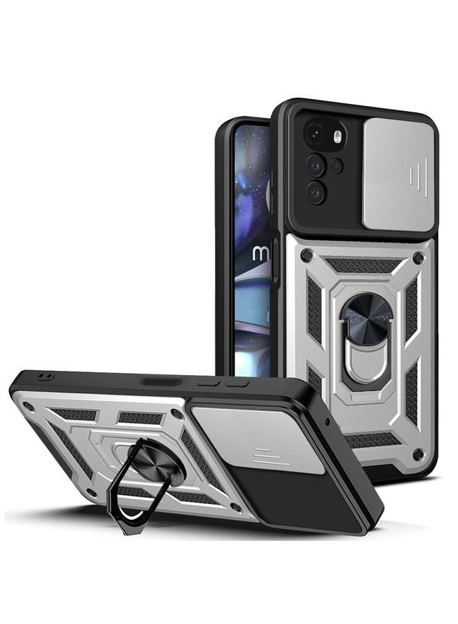 اس-توب جراب لهاتف Motorola Moto G22 مع غطاء كاميرا منزلق مصنوع من مادة TPU+PC - Image 1