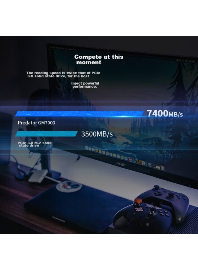 Predator Acer Predator 2tb Ssd, M.2 Interface , Gm7000 Series, Nvme Pcie 4.0 Read Speed 7400mb/s, Ai Computer Storage Accessory - Image 1