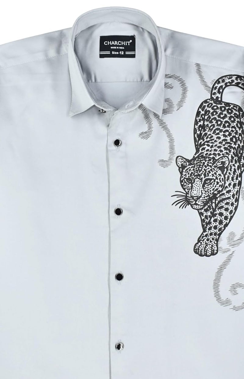 CHARCHIT Boys Full Sleeves Graphic Printed Shirt - Image 5