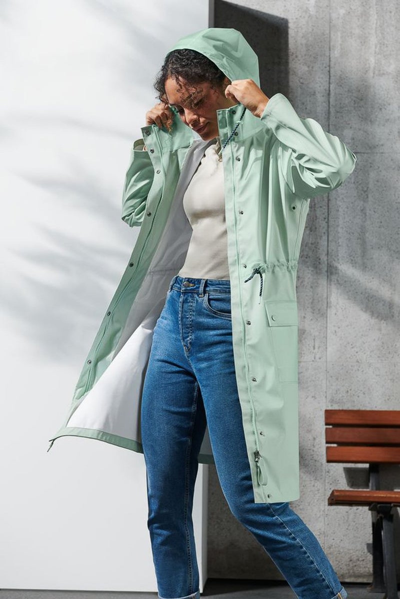 Tchibo Women Nylon Hooded Parka Jacket, Green - Image 1