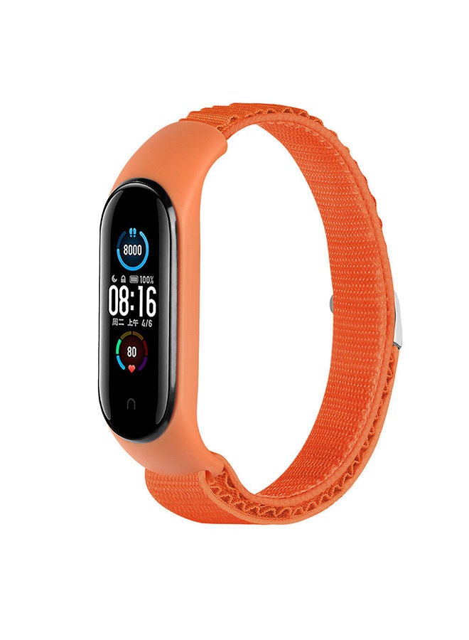 O Ozone حزام رياضي ناعم من النايلون قابل للتنفس مع خطاف معدني على شكل حرف G متوافق مع سوار Xiaomi Mi Band 7/ 6/ 5 من Alpine Loop للنساء والرجال (برتقالي) - Image 1