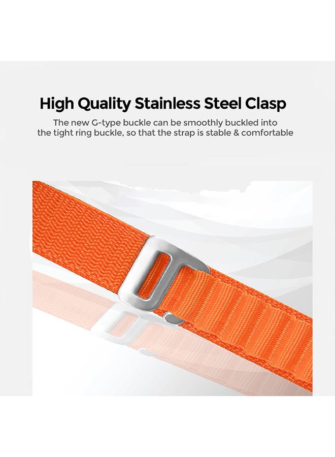 O Ozone حزام رياضي ناعم من النايلون قابل للتنفس مع خطاف معدني على شكل حرف G متوافق مع سوار Xiaomi Mi Band 7/ 6/ 5 من Alpine Loop للنساء والرجال (برتقالي) - Image 5