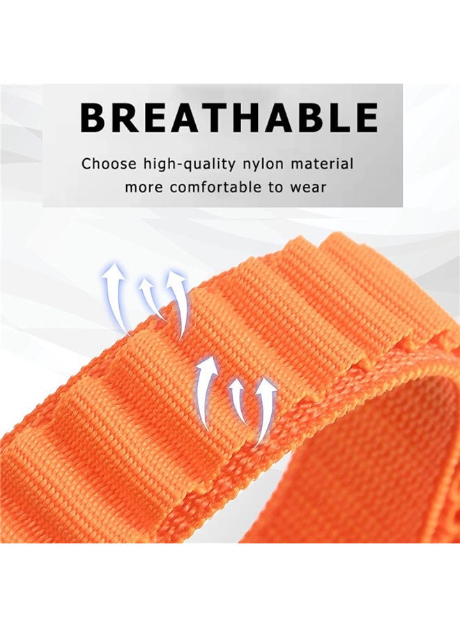 O Ozone حزام رياضي ناعم من النايلون قابل للتنفس مع خطاف معدني على شكل حرف G متوافق مع سوار Xiaomi Mi Band 7/ 6/ 5 من Alpine Loop للنساء والرجال (برتقالي) - Image 3