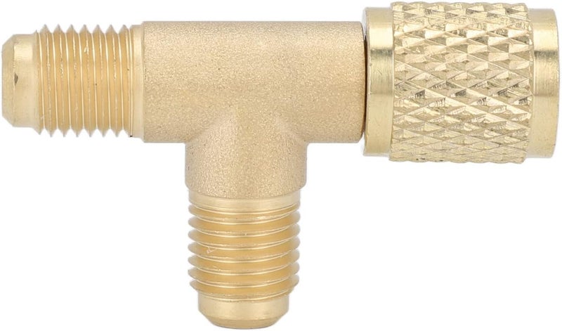 klarako Quick Coupler Tee Adapter, 1/4 Inch Valves Core Quick Coupler Access Tee for R22 R12 R134 Gauge Deep Vacuum Pump - Image 1