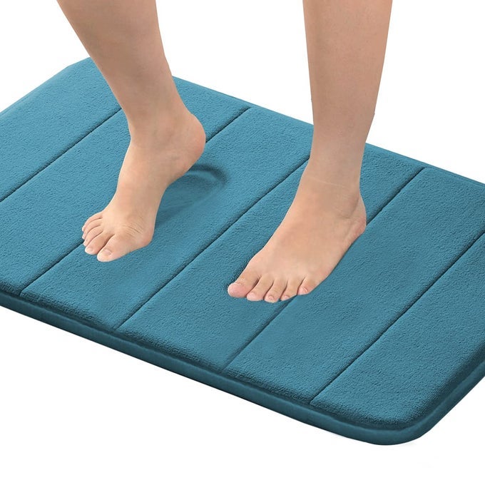 MEMORY FOAM BATH MAT RUG SOFT NON SLIP ABSORBENT QUICK DRY BATHROOM MATS RUGS MACHINE WASHABLE 24X17 INCHES DARK TEAL