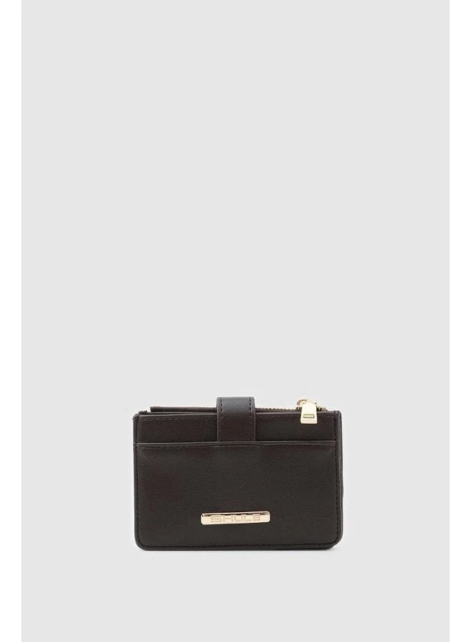 Cleo Zippered Women's Wallet in Dark Coffee.