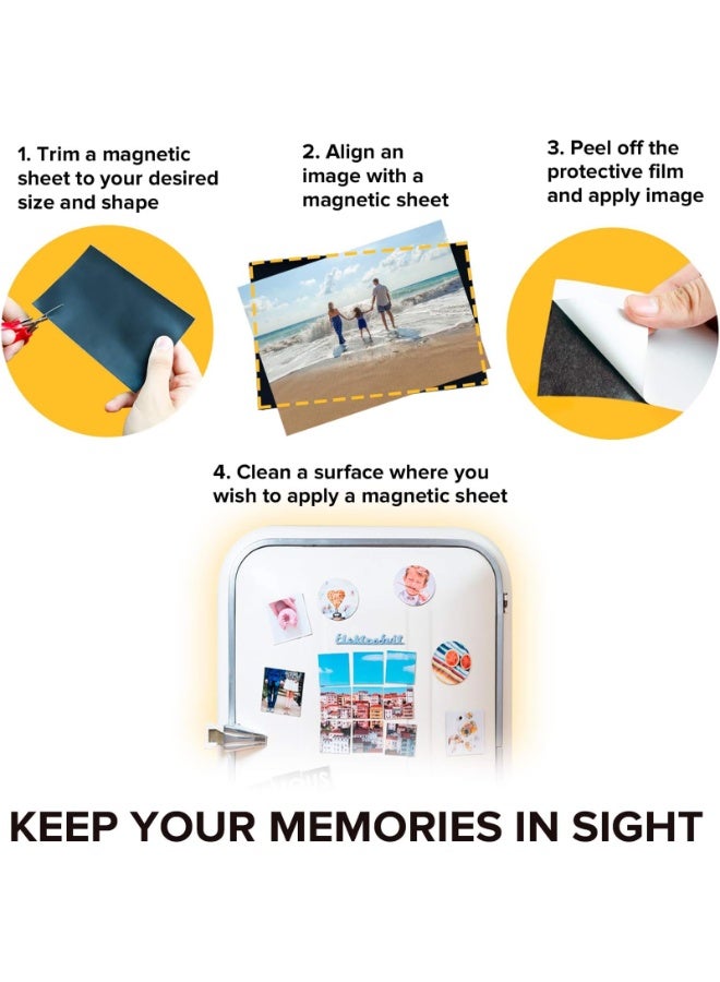 ESHANG A4 (210*297mm) Adhesive Magnetic Sheets 0.4mm Flexible Magnet Sheets with Self Adhesive Sticky 10 PCS - Image 3