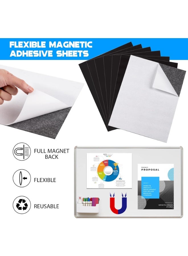 ESHANG A4 (210*297mm) Adhesive Magnetic Sheets 0.4mm Flexible Magnet Sheets with Self Adhesive Sticky 10 PCS - Image 5