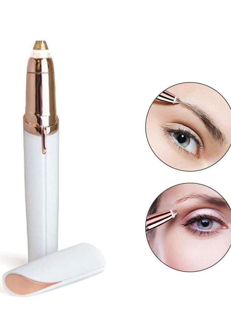 Eyebrow Hair Remover Trimmer, Instant and Painless - White/Rose Gold - Image 3