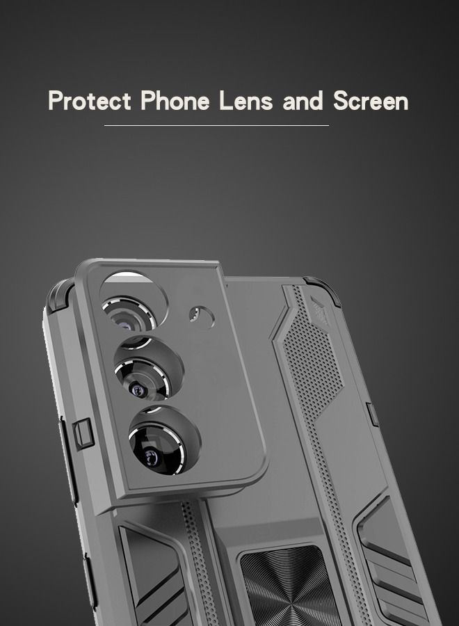 GROIC For Samsung Galaxy S23 6.1 Inch Case Fine Hole Punk Phone Shockproof Cover with Built in Kickstand Protective Drop Proof Textured Rugged Sturdy - Image 3