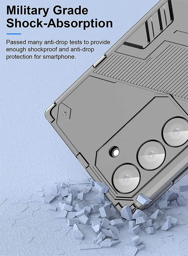 GROIC For Samsung Galaxy S23 6.1 Inch Case Fine Hole Punk Phone Shockproof Cover with Built in Kickstand Protective Drop Proof Textured Rugged Sturdy - Image 2