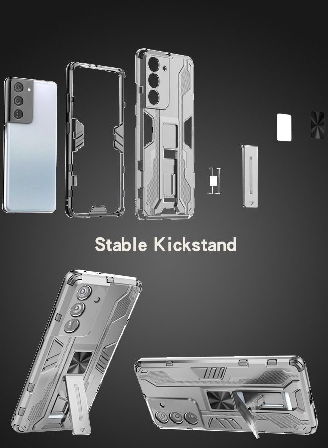 GROIC For Samsung Galaxy S23 6.1 Inch Case Fine Hole Punk Phone Shockproof Cover with Built in Kickstand Protective Drop Proof Textured Rugged Sturdy - Image 4