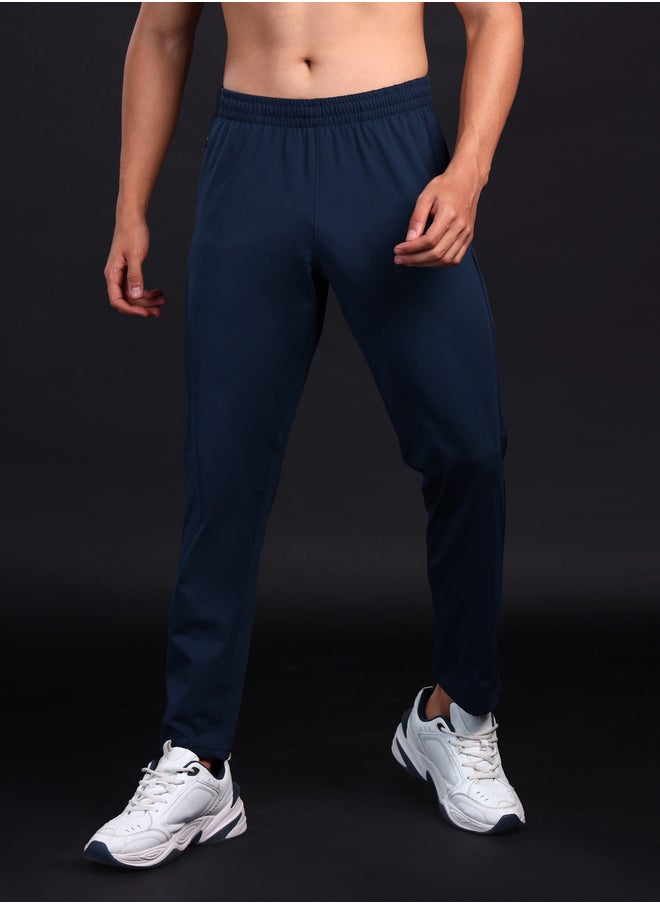 Technosport Men Blue Solid 4-Way Stretch Track Pants  - Image 1